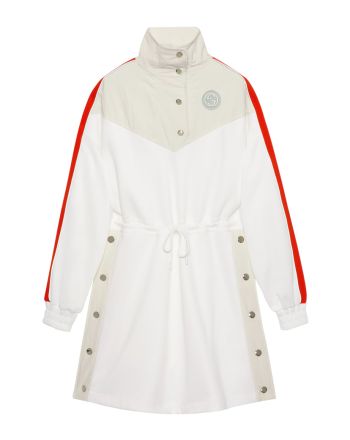 Gucci Women's Technical Jersey Dress With Web White