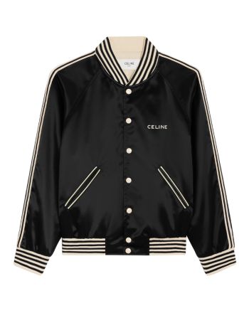 Celine Women's Embroidered Teddy Jacket Black