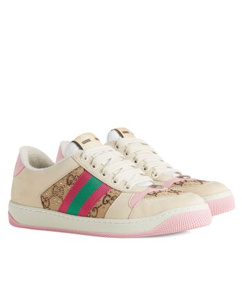 Gucci Women's Screener Sneaker With Crystals 677423 Pink