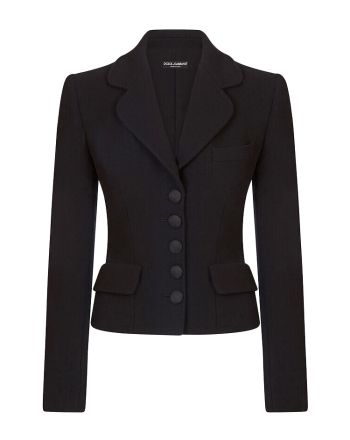 Dolce & Gabbana Women's Short Single-breasted Dolce Jacket Black