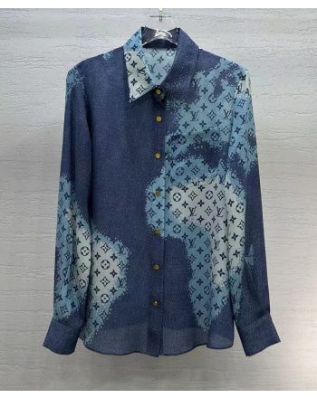 Louis Vuitton Women's Denim Shirt Dark Blue