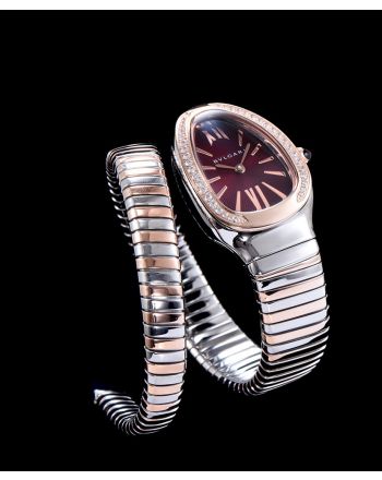 Bvlgari 18-carat pink-gold and steel watch Henna